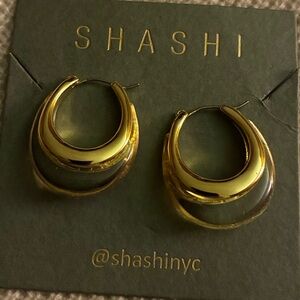 SHASHI Gold Double-Layer Hoop Earrings